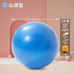 瑜伽球按摩加厚防爆成人健身球家用儿童感球训练大龙球宝宝平衡球蓝色