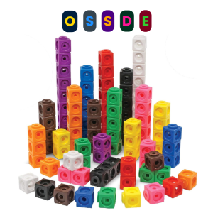 OSSDE Set of 100 Cubes With Education Cards Math Manipulatives and Counters Homeschool Education