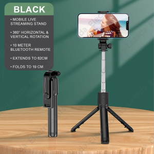 R1/R1s Selfie Stick Tripod with Wireless Remote & Fill Light – For Vlogging Travel Group Photos