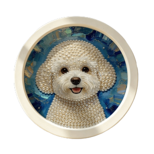 PENTU Round Shape Pearl Painting Flower Hand-Pasted Decorative Painting Creative Cat Dog Self-Adhesive Paintings Bedroom Decorative