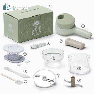 Chinatera Mini Handheld Electric Vegetable Cutter Slicer Electric Garlic Masher Fruit Vegetable Grinder Food Chopper Garlic Mixer Chopper Blender