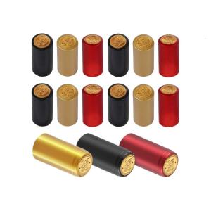 Pack Of 150 Wine Shrinking Cap In Classical Red Gold Black Grade PVC Heat Shrinkable Pods For Bottle Sealing Preservations And Decoration