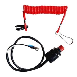 BLACKON An toàn Dây đeo công tắc tắt thuyền Phổ quát Có thể co giãn Dây buộc Kill Switch Đỏ Dây tắt động cơ Công tắc dừng động cơ Động cơ ngoài