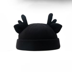 UNIITY Deer Ear Melon Skin Hat Solid Color Cotton Landlord Hat Fashion Hip Hop Beanie Hat Outdoor