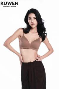 KISSY RUWEN Seamless High-Gloss Wireless Push-Up Bra in Cold Coffee/Warm Chestnut - Comfortable Nylon Fabric 七夕高光系列无痕内衣 - 冷咖啡色/暖香棕色 舒适聚拢防滑文胸 无痕一片式内衣 -高弹柔软面料 无钢圈舒适聚拢文胸