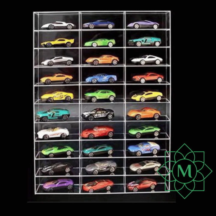 Acrylic Hotwheels Car Display Stand with 40 30 20 Slots Transparent Toy Car Showcase Rack for