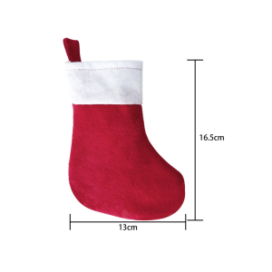 Mini Christmas Stocking Ornament 13x17cm DIY Hanging Decor Red Non-Woven Fabric for Christmas Tree Candy Gift Holder Home Party Kids Holiday Decoration