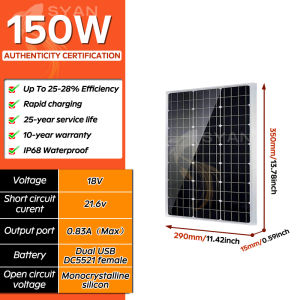 【10 Year warranty】150W/350W/500W Solar Panel Charging Panel heavy duty Monocrystalline Silicon Power Generation Panel waterproof lightning high conversion rate 0 electricity bill solar