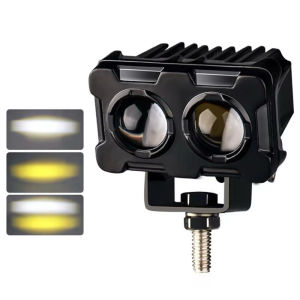 (Asli super terang bermutu tinggi)Lampu kabut laser SQL 4 mata tembak tanpa kipas rangka besi lampu utama anti air lampu utama motor mobil truk Fuso kontainer + baut braket PNP jarak tinggi rendah putih kuning dua warna