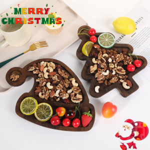 【Baan Suk】COD ไม้จานอาหารค่ํา รูปร่างต้นคริสต์มาส ถาดคริสต์มาส ถาดอาหารผลไม้