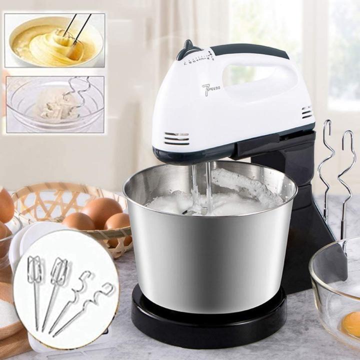 HOME Baking Hand Mixer Egg Beater Whisk Hand Mixer Electric Stand  Mixer-black Planetary Movement Technology Speeds Electric Dough Mixer  with teel