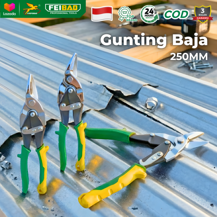 FEIBAO%20Gunting%20Seng%20Baja%20Ringan%2010%20Inch%20Kiri%20Kanan%20Lurus%20%7C%20Aviation%20Snip%20Pemotong%20Plat%20Presisi%20-%20Image%202