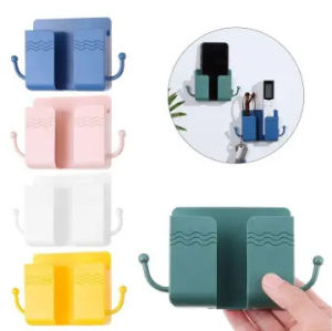 Kệ Nhựa Để Remote Sạc Điện Thoại Dán Tường Không Cần Khoan Tiện Lợi Mẫu Bo Tròn Trang Nhã