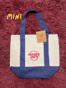 【COD/Original】Trader Joes Mini Canvas Tote Bag Back to Back Pockets