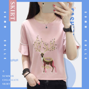 LH.Monday เสื้อยืดลายปักน้อนกวางมาอีกล้าวว งานปักดีสุดๆ ตัวแขนเสื้อก็เป็นทรงปล่อยน่ารักสุดๆ