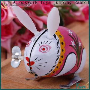 【The Warmheart】 1Pc cute tin wind up clockwork toys jumping rabbit classic toy