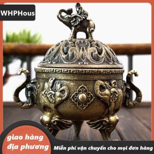 [COD] WHPHous  Giao hàng địa phương【Miễn phí vận chuyển cho mọi đơn hàng—không yêu cầu giá trị đơn hàng tối thiểu】 Voi may mắn hương Burner kim loại sen hương Burner bát hương chủ với xử lý Yoga Thiền trang trí nội thất ancientstyle