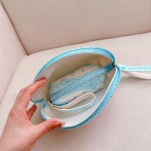 BAIXL 2pcs/Set Kawaii Kuromi Cosmetic Bag Kitty Cat PU Leather Portable Wallet Set Fashion Waterproof Handheld Storage Bag Travel