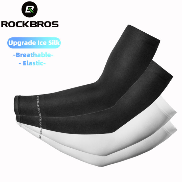 ROCKBROS Arm Sleeves Cooling Anti UV Breathable Cycling Arm Sleeves Ice Silk Sun Protection Arm