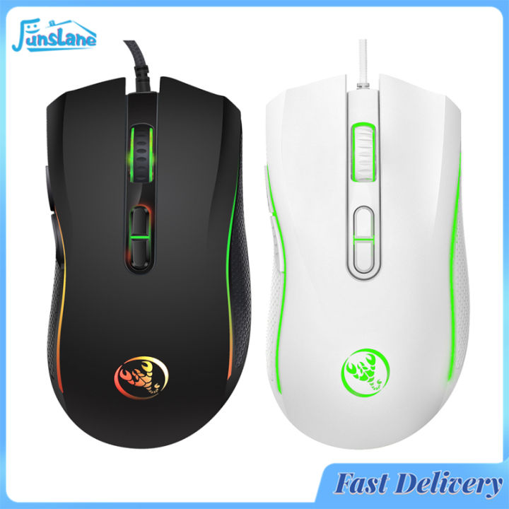 FunsLane A869 Gaming Mouse With 7 Bright Colors Backlit Wired 3200DPI