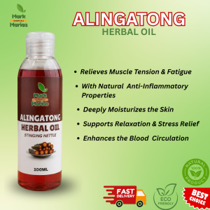Mark and Marias Alingatong Herbal Oil 100ml | Stinging Nettle Massage Oil | Natural Body Care Oil | Fast Absorbing | Non-Greasy Formula | Moisturizing & Nourishing | Daily Body Massage Herbal Skin Care Travel Friendly Premium Herbal Oil | Daily Wellness!