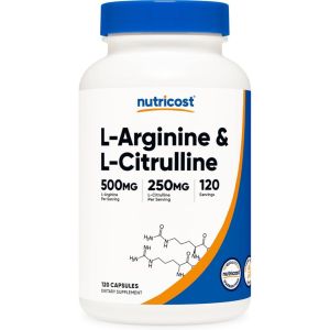Nutricost L-Arginine & L-Citrulline Hỗ Trợ Tuần Hoàn Máu Tăng Hiệu Suất Tập Luyện & Phục Hồi Cơ Bắp - ✔ Hỗ trợ tuần hoàn máu khỏe mạnh. ✔ Hỗ trợ tăng cường lưu thông oxy và dưỡng chất đến cơ bắp trong quá trình vận động.