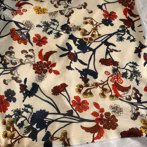 Vải Voan Chiffon Dệt Sọc In Hoa - Chất Mỏng Đàn Hồi Mềm Rũ Khổ 1m5 - May Áo Dài Đầm Váy Áo Kiểu Cần Lót