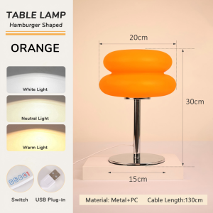 🔶Retro Three-tone Table Lamp Living Room Atmosphere Light Eye Protection Night Light Bedroom Bedside Decoration