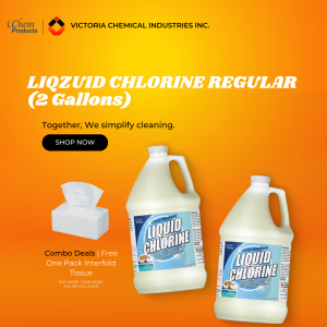ICHEM PRODUCT LIQUID CHLORINE (2 GALLONS) WITH FREE 1 PACK INTERFOLD TISSUE