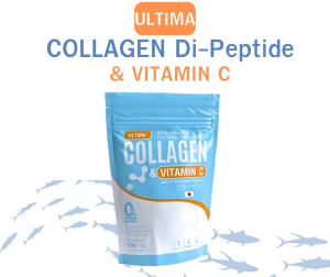 ultima collagen & vitaminC คอลลาเจนไดเปปไทด์ผสมวิตามินซี  50g.มีช้อนในซอง