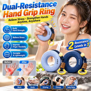 Dual Resistance Silicone Grip Ring Stress Relief Hand Strengthener Finger Training Ring Grip Workout Tool Wrist Forearm Exercise