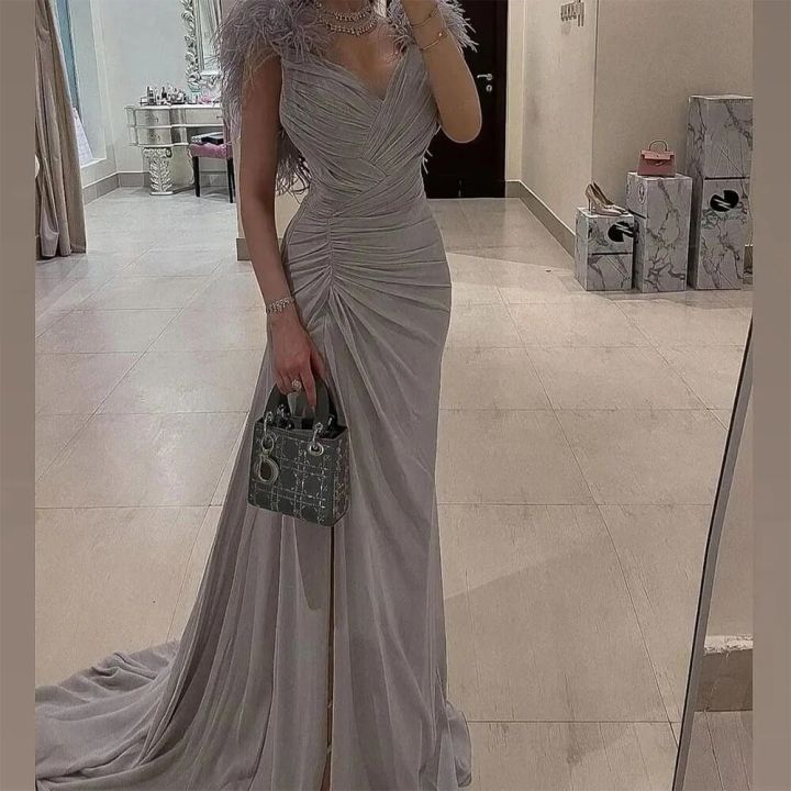 Silver gray outlet dress