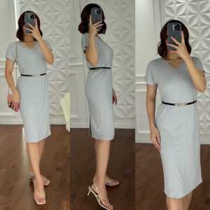 Dress spandex baju midi rayon spandex casual tebal tidak nerawang