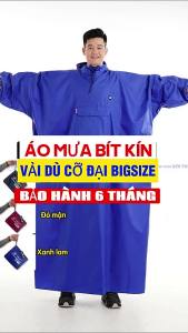 Áo mưa bít cỡ đại siêu dài rộng chính hãng Sơn Thủy áo mưa siêu nhẹ bigsize có tay bít sườn ST4