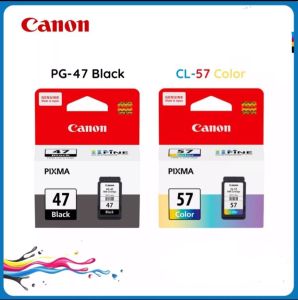 Canon PG-47 Canon CL-57CO Ink Black Color##มีแบบ ตลับแท้  no boxในตัวเลือกสินค้า**แจ้งให้เจาะให้ได้ครับ**