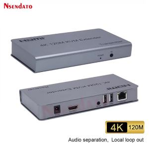 HDMI KVM Extender 4K 120m KVM HDMI Extender With USB KVM Audio HDMI over Cat6 HDMI RJ45 Ethernet Extender For USB Mouse Keyboard
