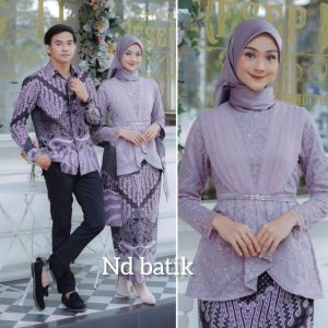 SET KEBAYA COUPLE MODERN BRUKAT BAJU BATIK COUPLE KEBAYA TUNANGAN WISUDA LAMARAN TERBARU BAJU BATIK COUPLE