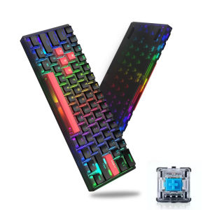 Womier WK61 Kanagawa 60% Keyboard Hot-Swappable Anime Keyboard RGB Wire Gaming Mechanical Keyboard Pudding PBT Keycap Red Switch