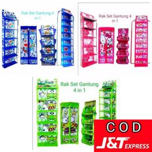 Rak Set Gantung 4in1 Karakter isi rak tas sepatu jilbab & kosmetik