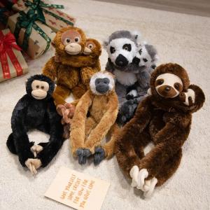 Creative Hanging Animal Plush Toys Lifelike Monkey Sloth Orangutan Doll Warm Cute Mom-Child Hugging Doll Lovely Birthday Gift