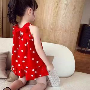 ชุดเด็กผู้หญิงแขนสั้นเด็กเสื้อผ้าฤดูร้อน 2022 เด็กสไตล์ใหม่ชีฟองฤดูร้อนเด็กชุด 2 ชิ้น