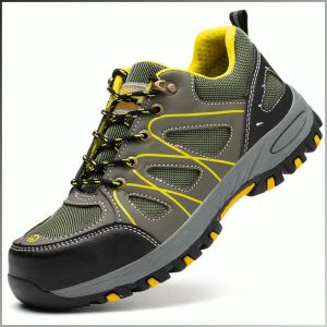 รองเท้านิรภัย ป้องกันการตก รองเท้าป้องกันแรงงาน ทนต่อเศษเหล็ก ด้ามจับ ทนต่อการพับ ดับกลิ่นและระบายอากาศได้