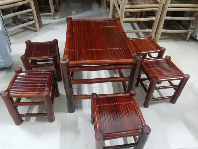 Bàn ghế tre tự nhiên