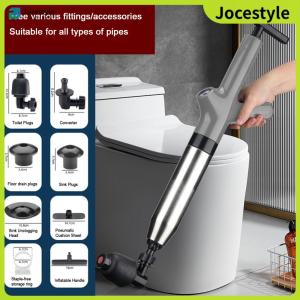 [Jocestyle] Pipe Plunger High Drain Clog Remover Stainless Steel Air Drain Blaster Toilet Plunge Blaster for Sink Toilets Pipe