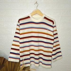 Stripe Rainbow Knit Wanita Rainbow / Korean Style Rajut / Fashion by aqilanisa store