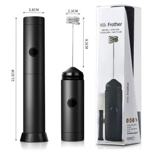 Fypo Electric Milk Frother Handhold Blender Egg Beater Cream Foamer Coffee Cappuccino Blender Whisk Battery Powered Stainless Steel Double Spring Mixer Portable Coffee Latte Maker Kitchen Tools