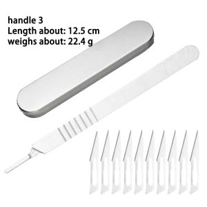 13pcs/set Grafting Kinves Set  Carbon Steel Surgical Scalpel Blades With Handle Carbon Steel Scalpels Surgical Carving Blades Knife Wood Paper Cutter Craft Pen Engraving Tool