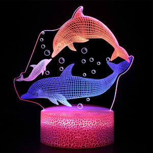 3D Night light Peacock Owl 3D Visual Night Light RGB Colorful Dynamic Childrens Bedroom Night Light Touch Control USB Cable B-attery Dual Power Supply Modes Suitable for boys and girls gifts