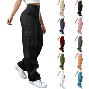 Quần thể thao ngoài trời nữ dây rút eo rộng đơn giản