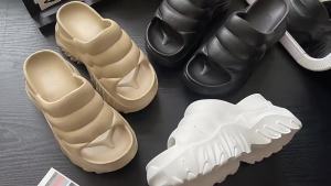 [Free Shipping] New high-heeled slippers new fashionable thick-soled slippers 10cm womens height-increasing slippers for outdoor wear